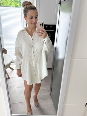 Flora Oversize Musselin Bluse