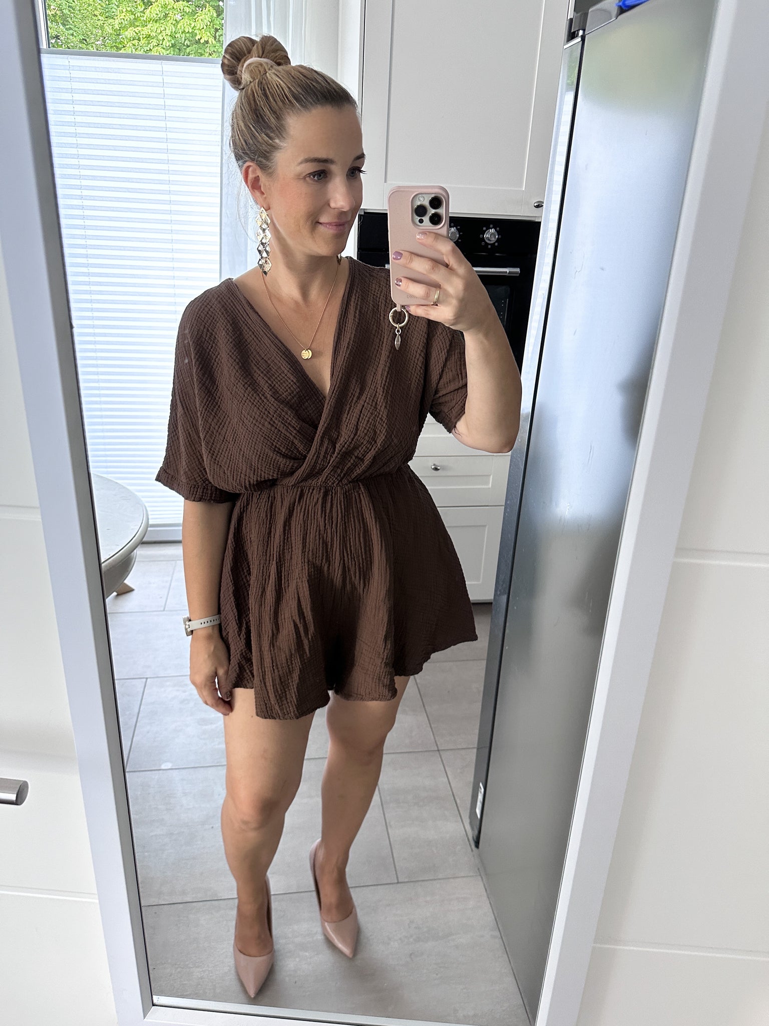 Alicé kurzarm Jumpsuit aus Musselin