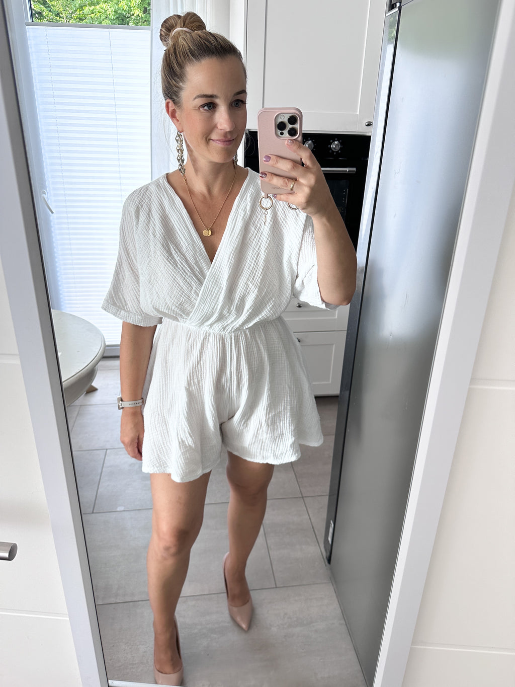 Alicé kurzarm Jumpsuit aus Musselin