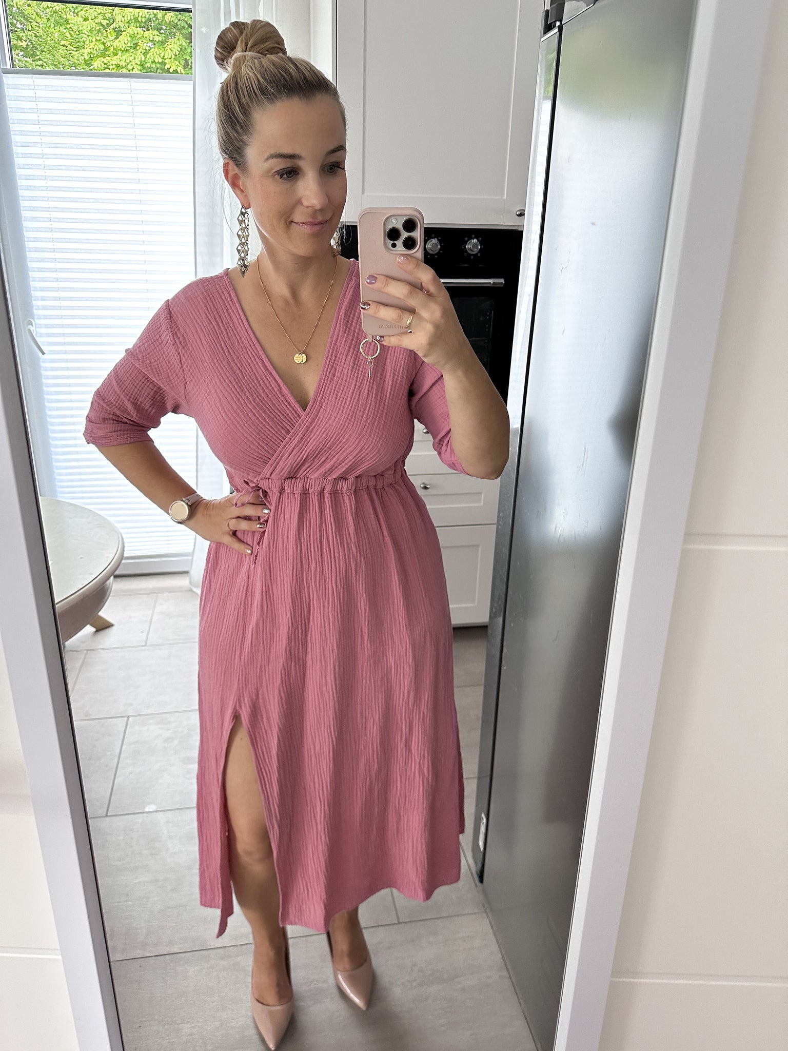 Leyla Kleid lang mit Schnürung