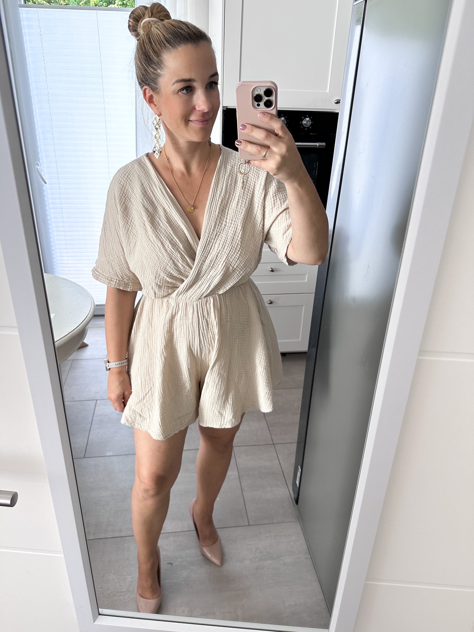 Alicé kurzarm Jumpsuit aus Musselin