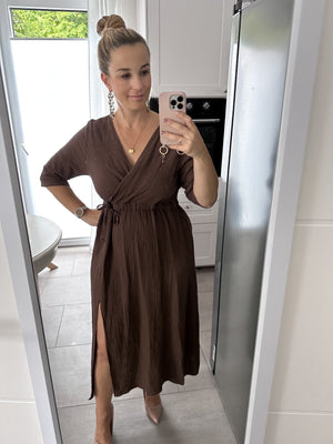 Leyla Kleid lang mit Schnürung